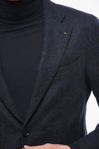 Blazer Monopetto Semifoderato In Lana Con Tasche A Toppa