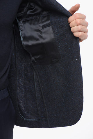 Blazer Monopetto Semifoderato In Lana Con Tasche A Toppa