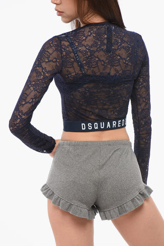 Long-sleeved ICON Lace Crop Top
