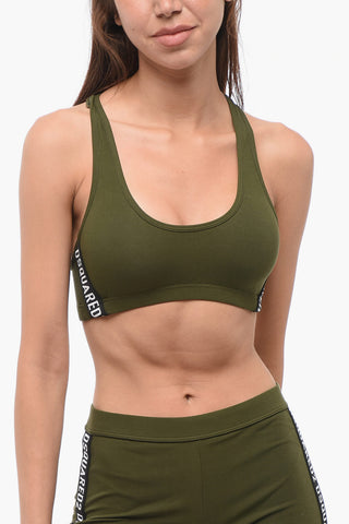 Cotton Sport Bra with Side Logo