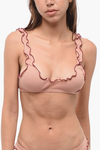 Ribbed Soft Bra with Monogram Embroidery