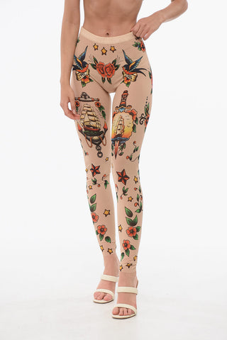 Collant in Mesh Motivo Tattoo