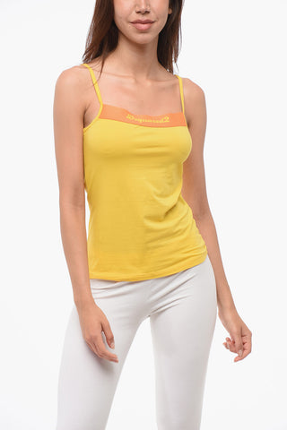 Tank Top in Misto Cotone con Logo