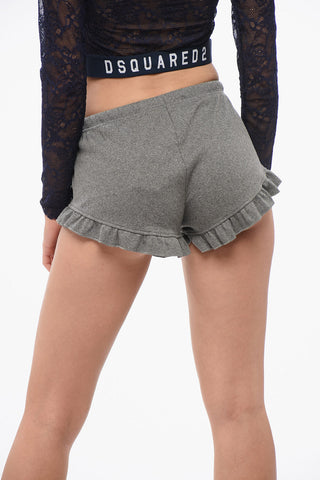 Ribbed Cotton Blend Pijama Shorts