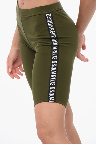 Cotton Stretch Cycling Shorts with Side Logo