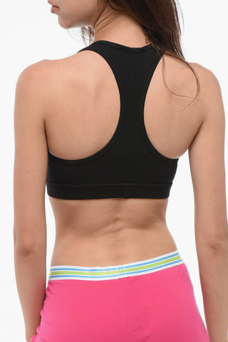 Reggiseno Sportivo In Cotone con Logo Frontale