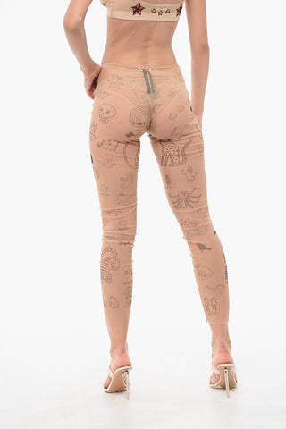 Tattoo Patterned Mesh Collant