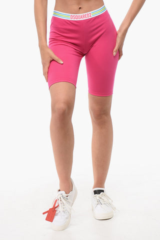 Shorts Cycling In Cotone Stretch Con Banda Logata