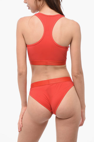 단색 스트레치 나일론 스포츠 탑