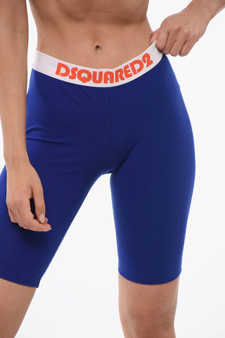 Cotton Stretch Cycling Shorts with Logoed Band
