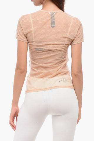 Short-sleeved Monogram Lace Top