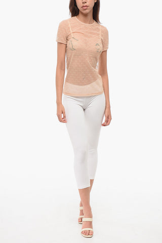 Short-sleeved Monogram Lace Top