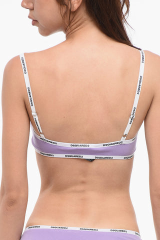 Cotton Bandeau Bra with Logoed Trims