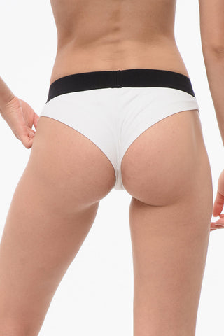 Two-Tone Brasilian Brief With Monogram