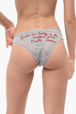 Lace Slip with Logo Embroidery