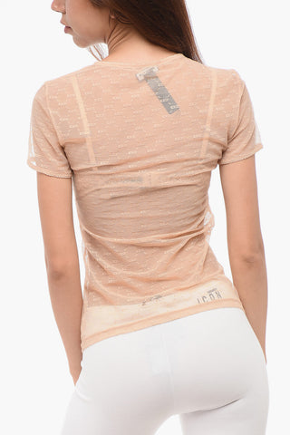 Short-sleeved Monogram Lace Top