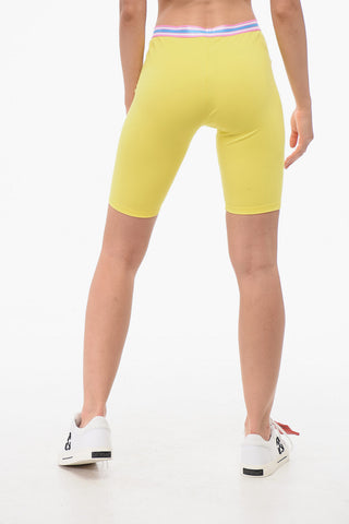 Stretch Cotton Cycling Shorts with Logo Band