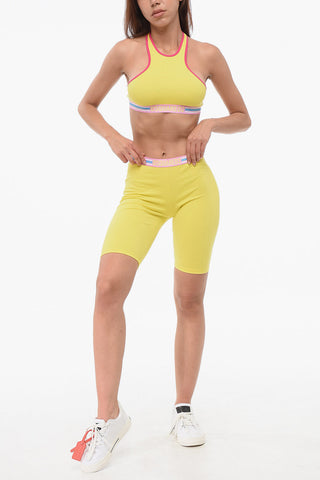 Stretch Cotton Cycling Shorts with Logo Band