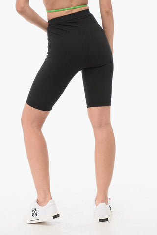 Cotton Stretch Cycling Shorts with Side Logo