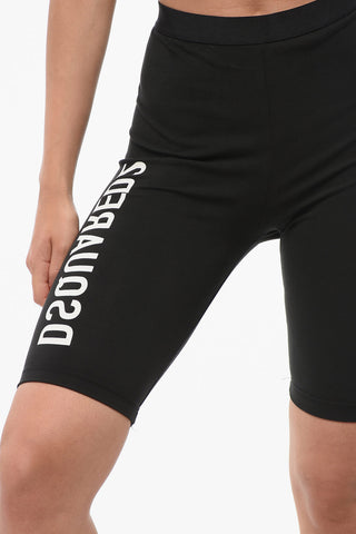 Cotton Stretch Cycling Shorts with Side Logo