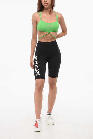 Cotton Stretch Cycling Shorts with Side Logo