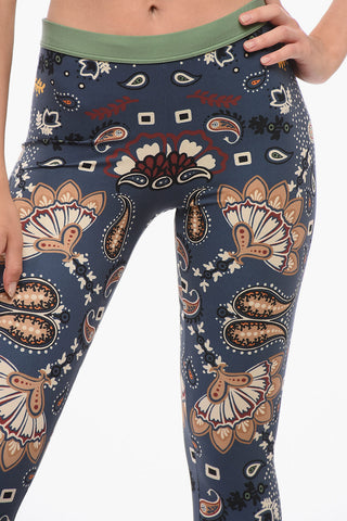 Bandana Motif Leggings with Drawstring Waist