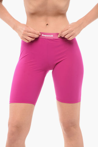 Solid Color Nylon Stretch Cycling Shorts