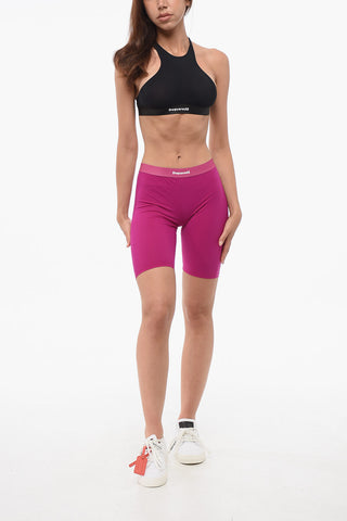 Solid Color Nylon Stretch Cycling Shorts