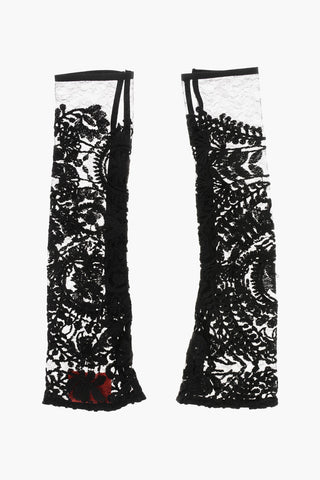 Lace Muffs with Side Zip