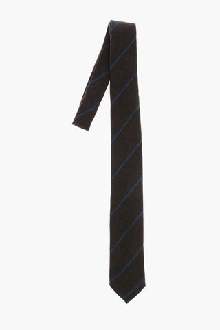 Cashmere Tie with Oblique Stripe Motif