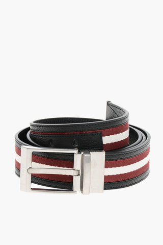 Leather Reversible Belt with Iconic Motif 35mm