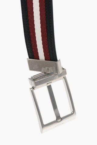 Leather Reversible Belt with Iconic Motif 35mm