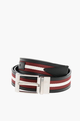 Leather Reversible Belt with Iconic Motif 35mm