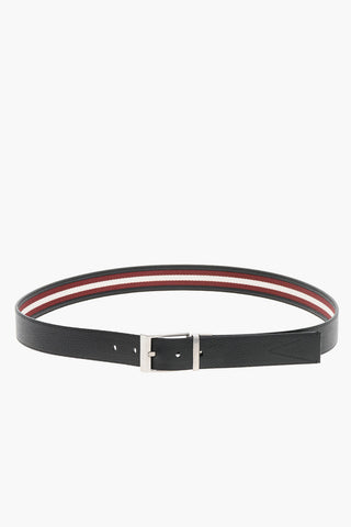 Leather Reversible Belt with Iconic Motif 35mm