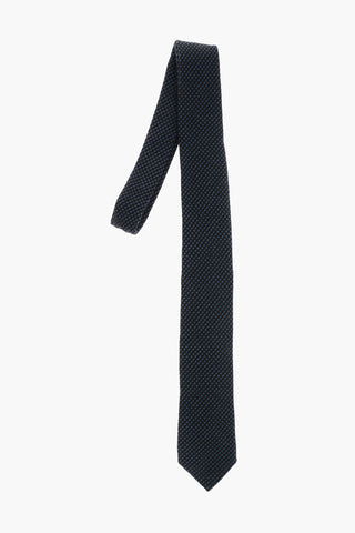 Bird's Eye Patterned Cashmere Tie