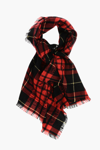 Sciarpa in Lana SKULL con Motivo Tartan