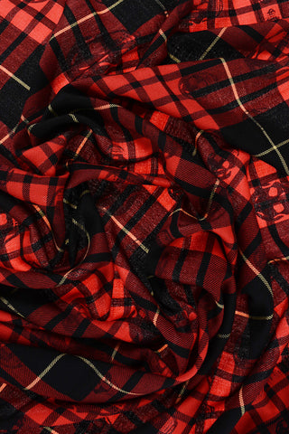 Sciarpa in Lana SKULL con Motivo Tartan