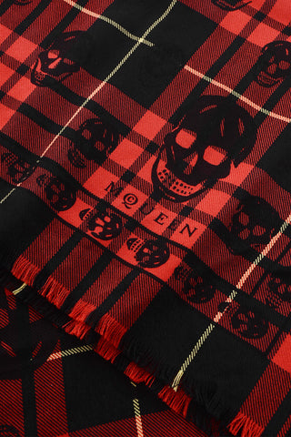 Sciarpa in Lana SKULL con Motivo Tartan