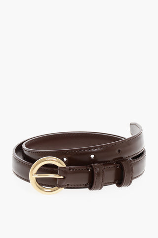 Cintura Slim in Pelle con Fibbia in Ottone 20mm