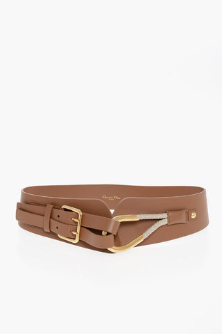 Leather Corset Belt with Rope Detail 70mm