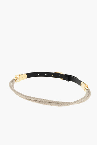 Leather CD Slim Belt with Rope Detail 20mm