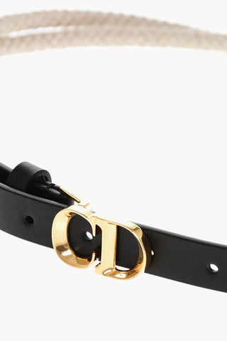 Leather CD Slim Belt with Rope Detail 20mm