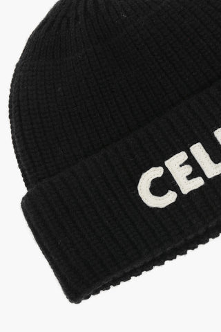 Wool Beanie with Logo Patch