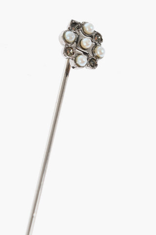 Metal Pin with Rhinestone Detail
