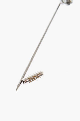 Metal Pin with Rhinestone Detail