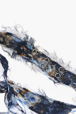 Silk Crepe Choker with English Garden Print