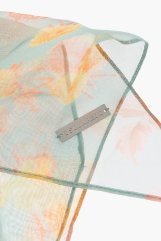 Floral Patterned Chiffon Foulard