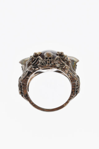 Metallring SKELETON CLAW EYE mit Harzdetail