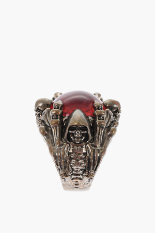 Metallring SKELETON CLAW EYE mit Harzdetail