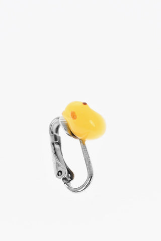 레진 장식 싱글 클립 귀걸이